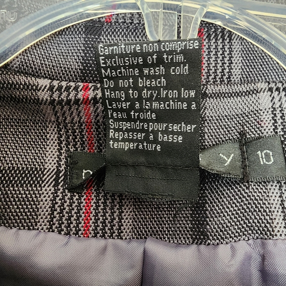 Ninety grey plaid cropped blazer women's 10 - Picture 10 of 11